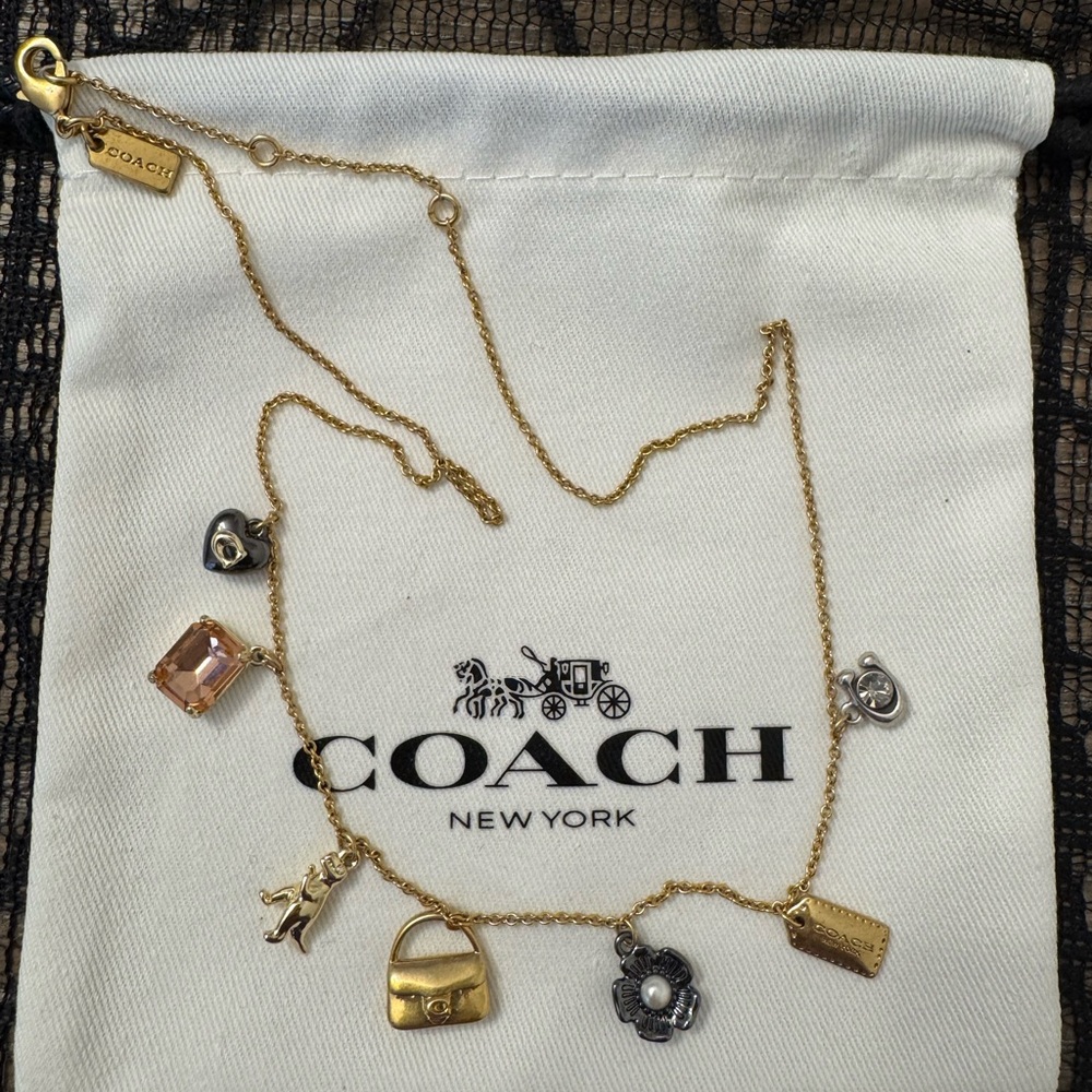 Coach Gold and Silver Charm Necklace